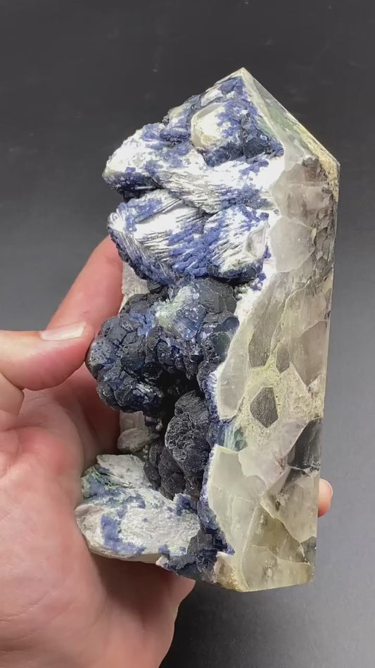 Blue Fluorite Raw Tower Crystal