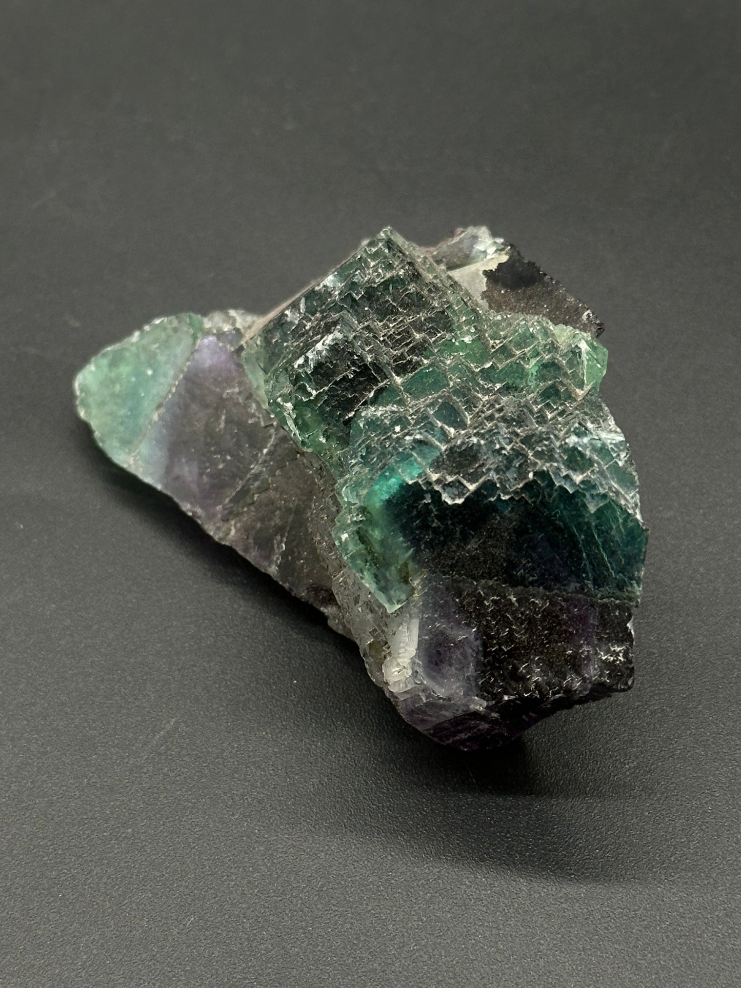 Raw Fluorite (522W02) crystal, showcasing its natural geometric structure, suitable for mineral collectors or crystal enthusiasts seeking unique formations.