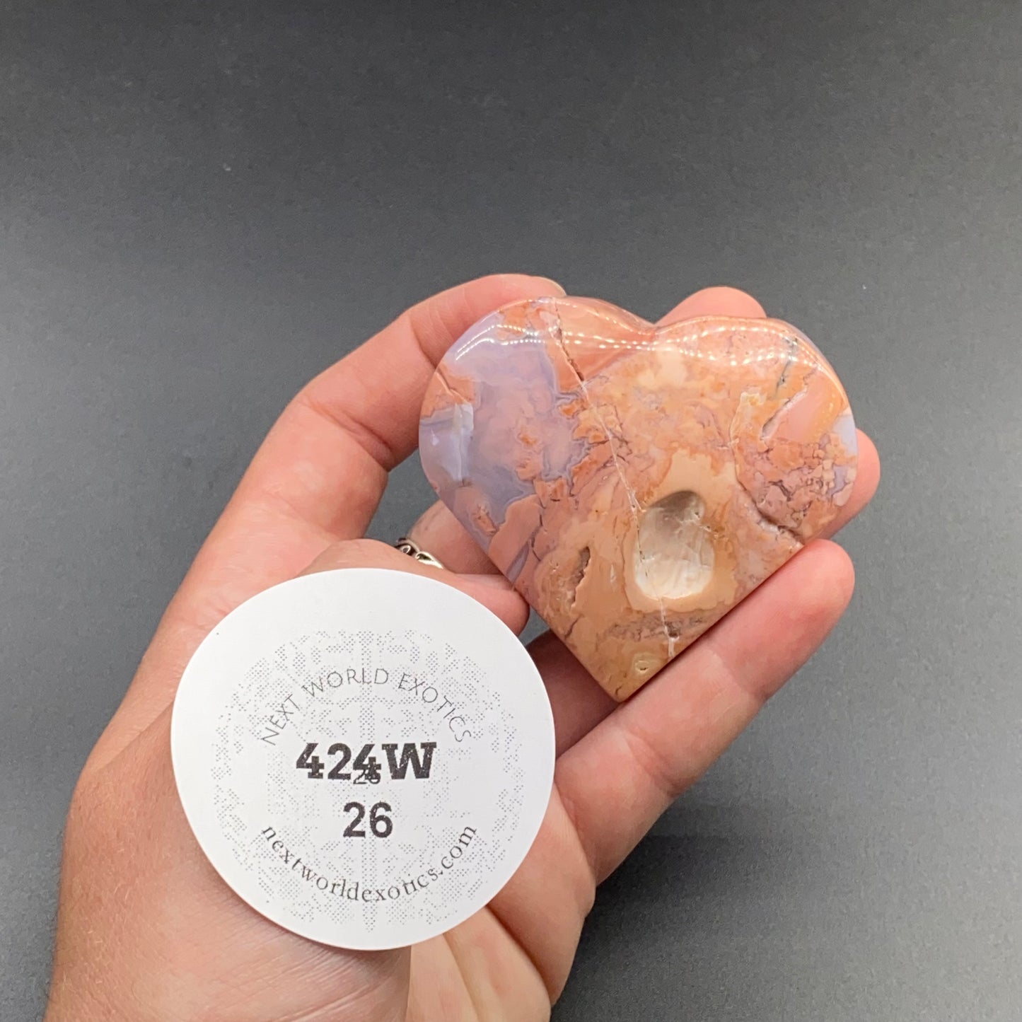 Pink Agate Heart 💗