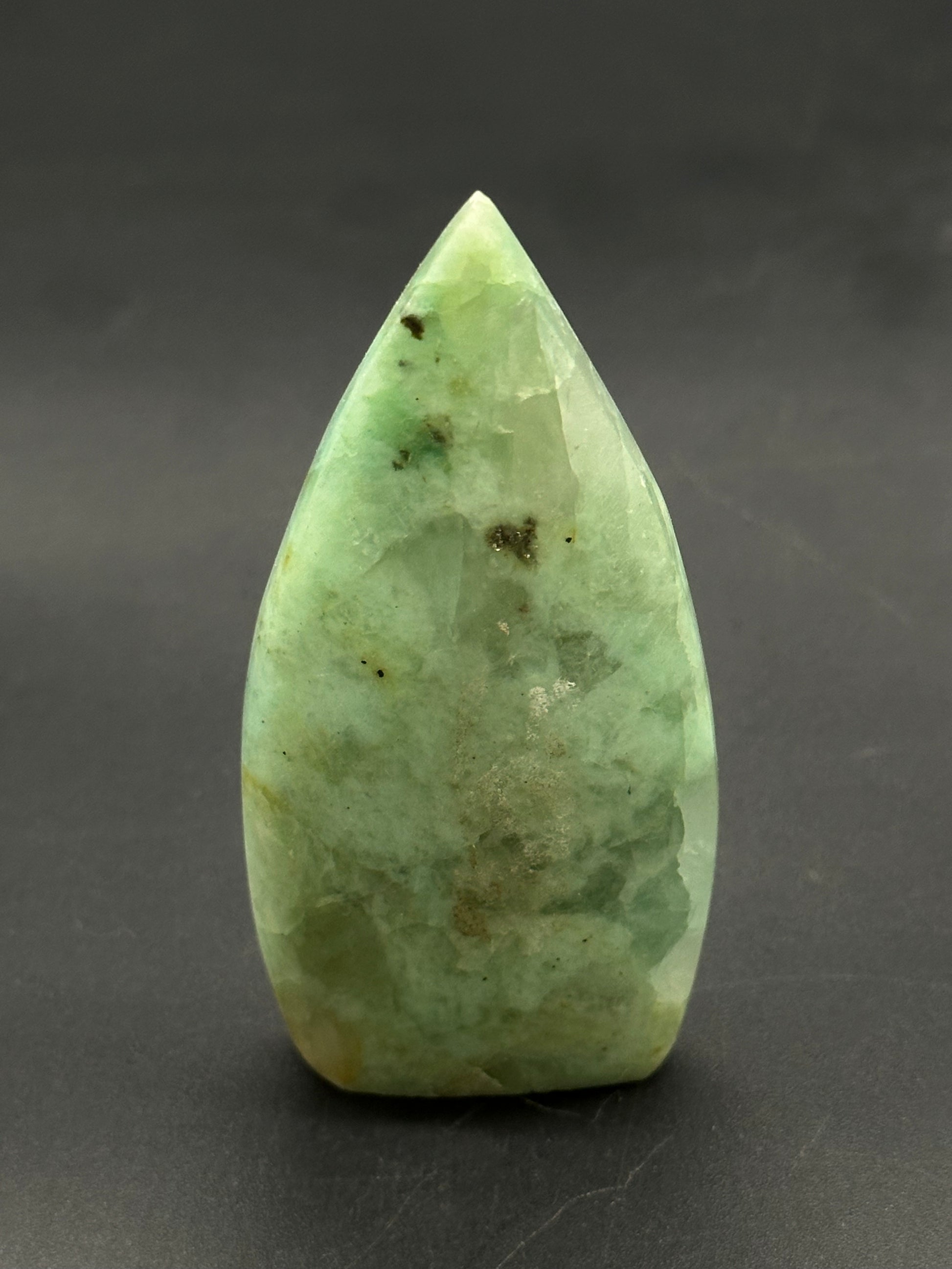 Quantum Quatro Free Form (812W07) polished gemstone tower, carved and shaped for display.