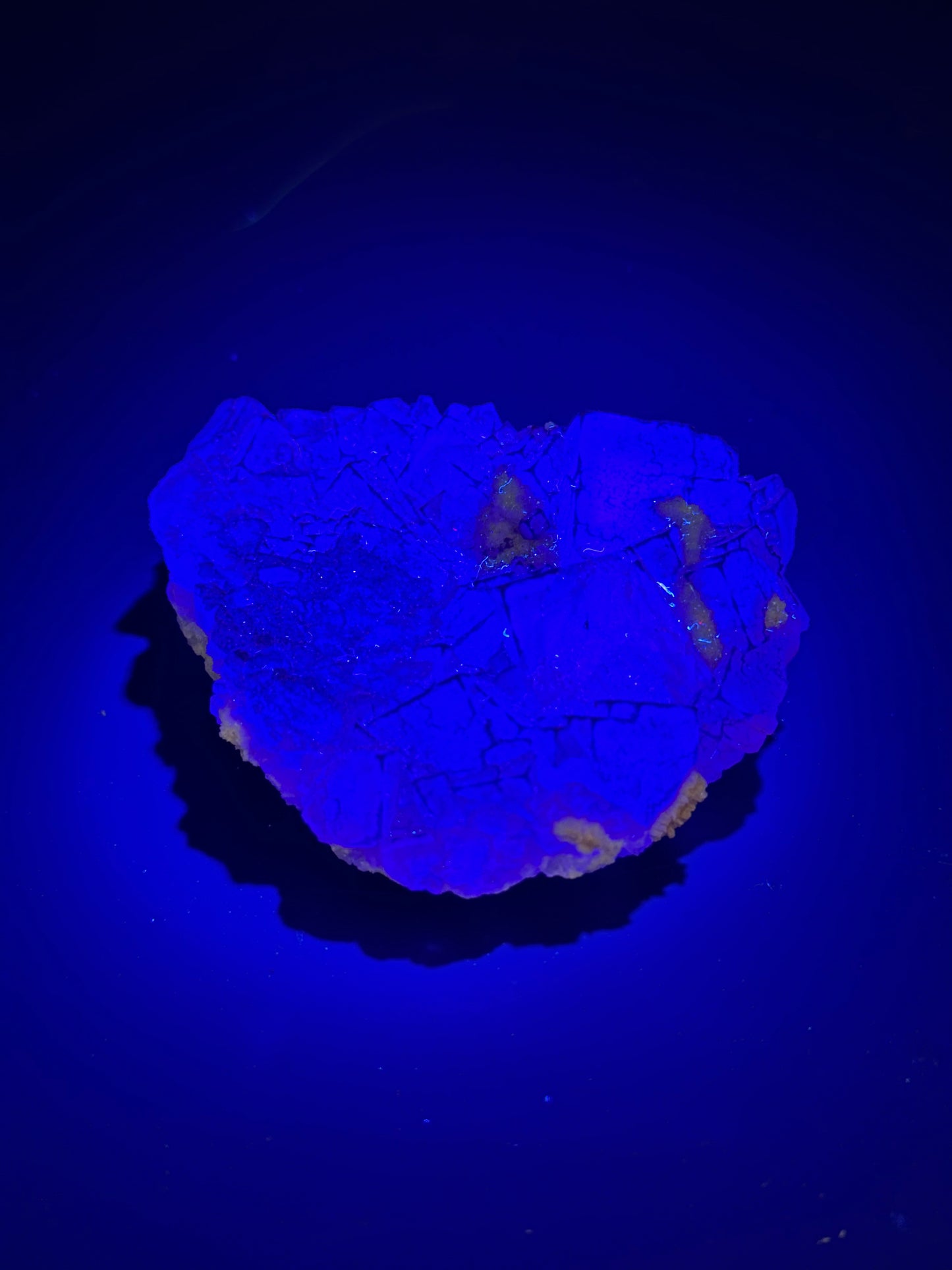 QR Code Fluorite (1024W51) mineral, exhibiting a unique structure with a glowing appearance, ideal for collectors and enthusiasts seeking distinctive geological specimens.