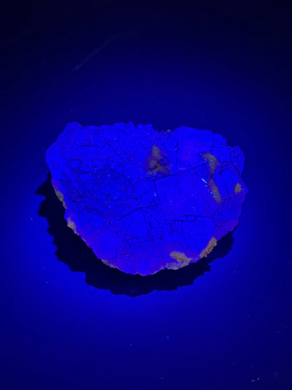 QR Code Fluorite (1024W51) mineral, exhibiting a unique structure with a glowing appearance, ideal for collectors and enthusiasts seeking distinctive geological specimens.