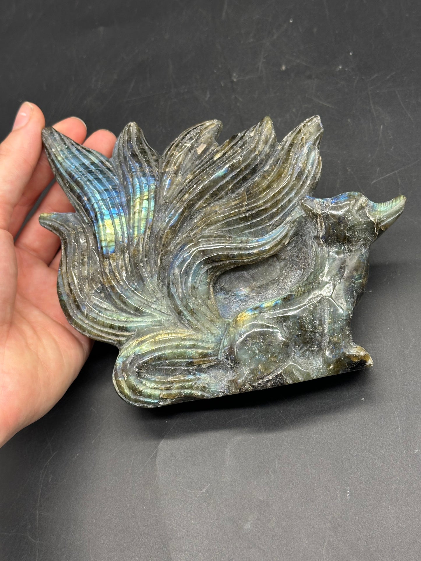Labradorite Kitsune Carving 803WEB033