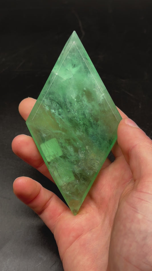 Faceted Fluorite Diamond (1212W29)