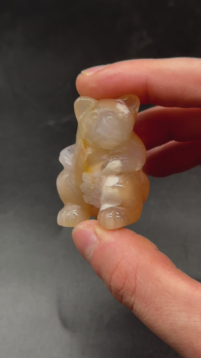 Agate Bear Carving (103W44)