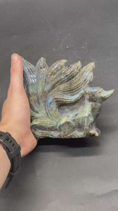 Labradorite Kitsune Carving 803WEB033