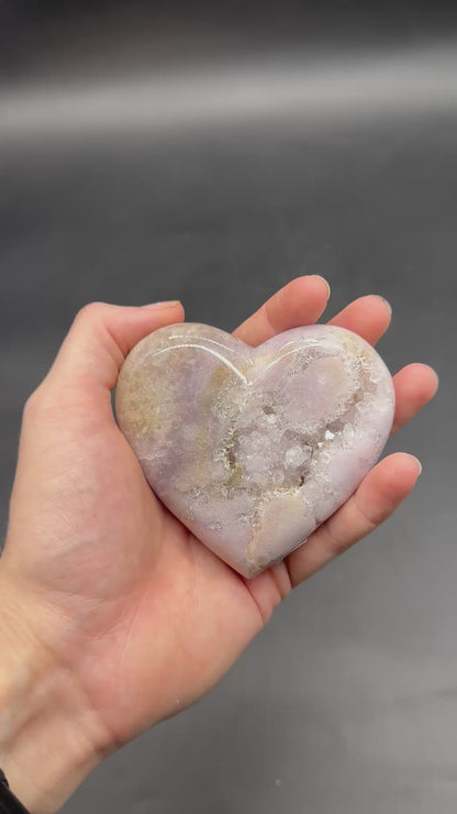 Pink Amethyst Heart Carving 803WEB034