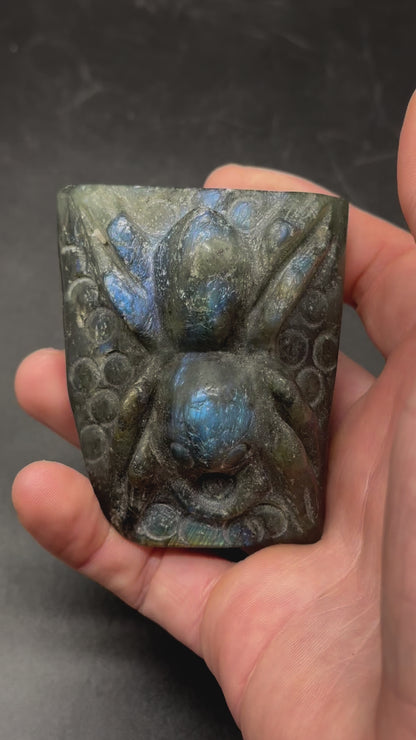 Labradorite Spider Carving (829W41)