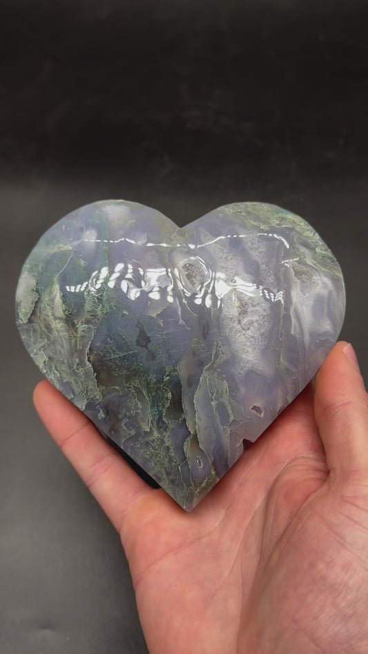 Moss Agate Heart (829W45)