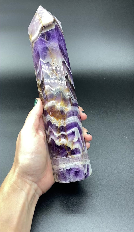 Amethyst and Stripe Agate Tower