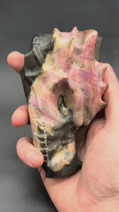 Rhodonite Dragon Carving (812W16)