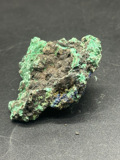 Raw Azurite (1121W09), a natural mineral rock with distinct textures and formations, measuring 4.8 inches in length.