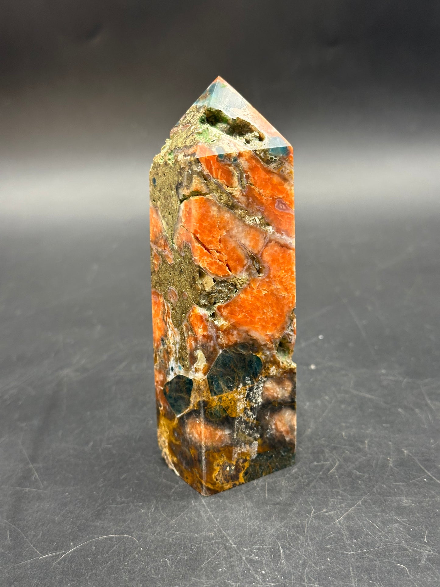 Sunstone and Blue Apatite Tower 803WEB039