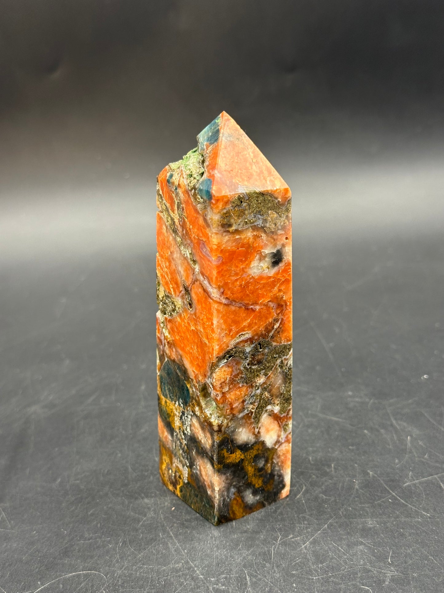 Sunstone and Blue Apatite Tower 803WEB039